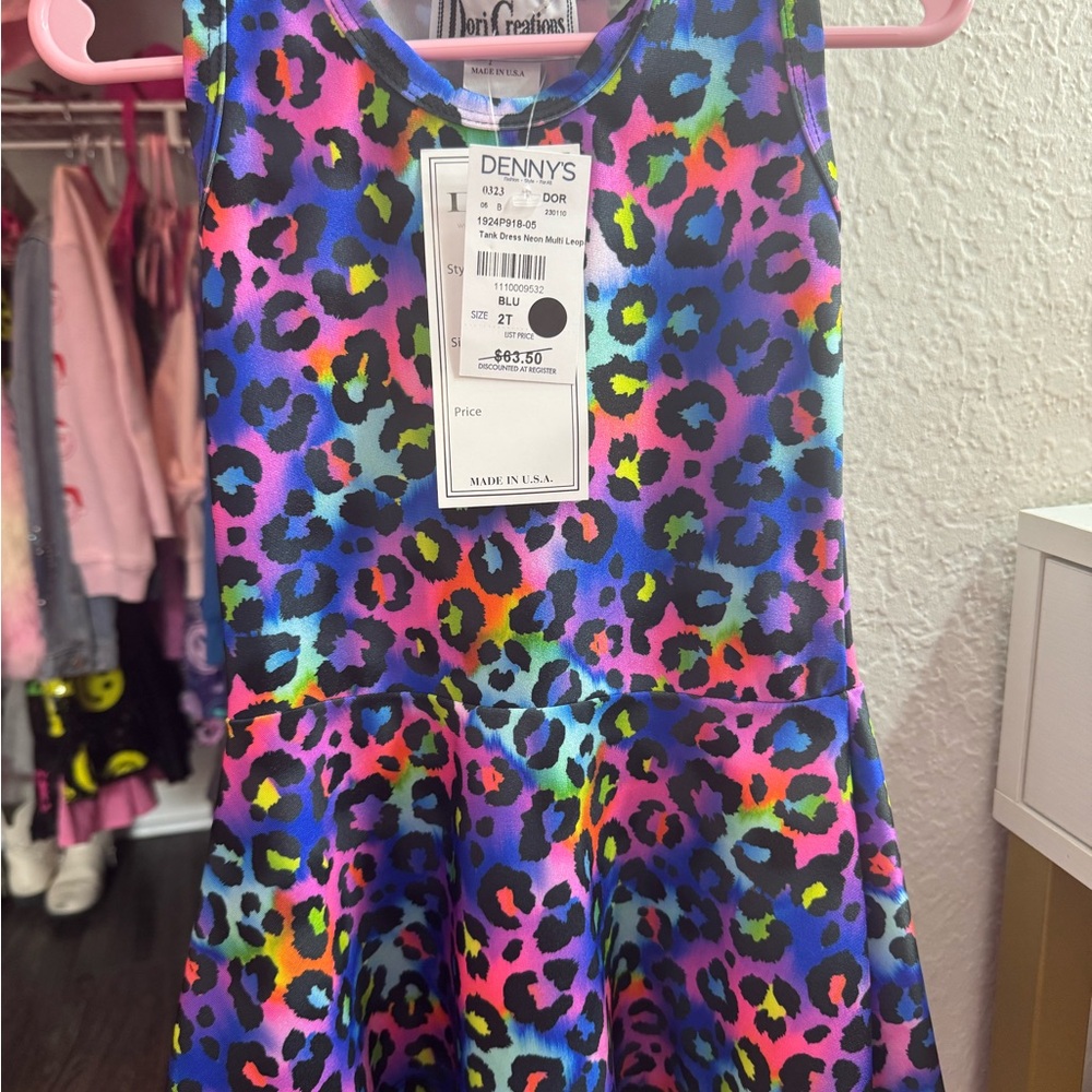 Colorful Leopard Print Kids Dress